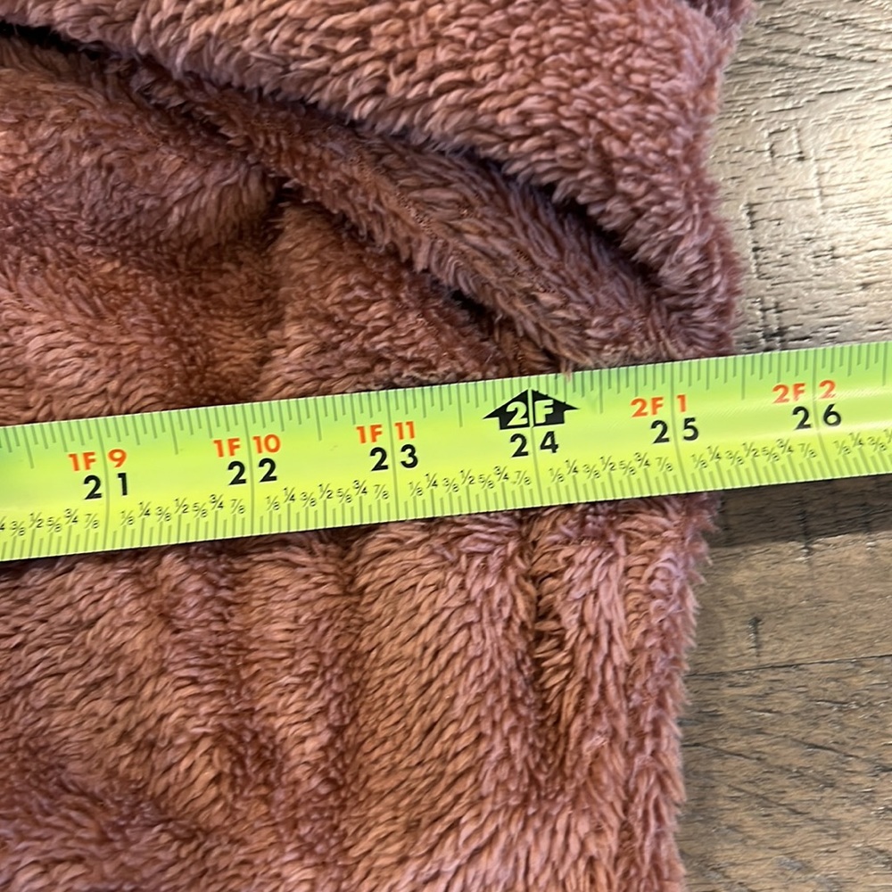 Forgotten Grace Sherpa Cardigan Jacket hoodie medium muted coral color - Picture 5 of 7